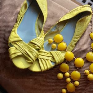 Cole Haan Citrus Yellow Open Toe leather flats